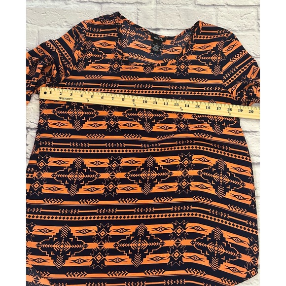 Rue 21 Ladies Orange And Black Aztec Blouse Size M - Picture 7 of 10